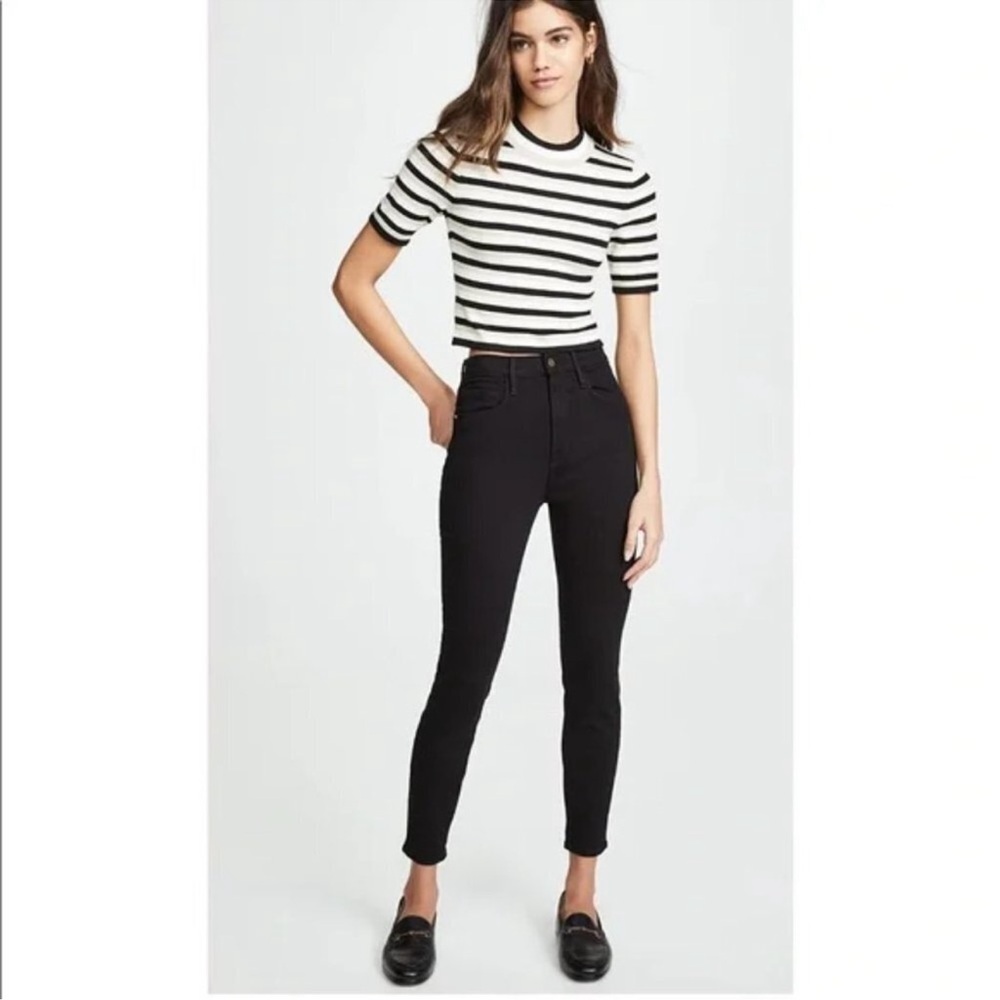 Frame Denim Ali High Rise Cigarette Women's Black Skinny Jeans Size 25